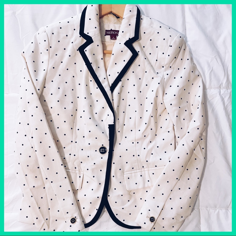 Polka Dot Blazer - Black & White